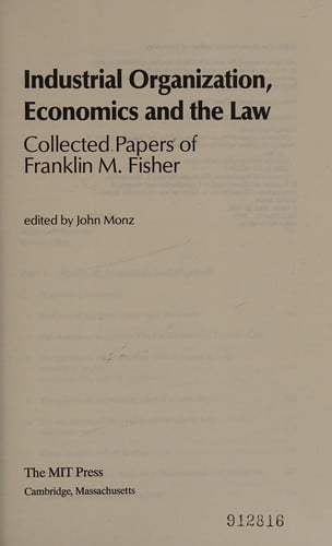 Industrial organization, economics, and the law