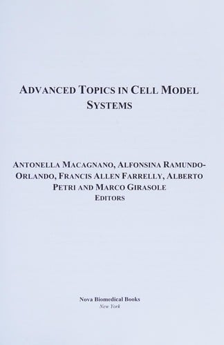 Advanced topics in cell model systems