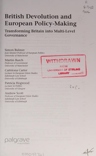 British devolution and European policy-making