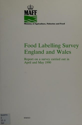 Food labelling survey England and Wales