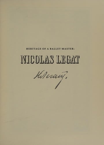 Heritage of a ballet master, Nicolas Legat