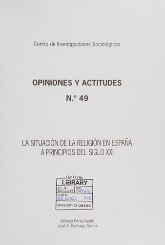 La situación de la religión en España a principios del siglo XXI