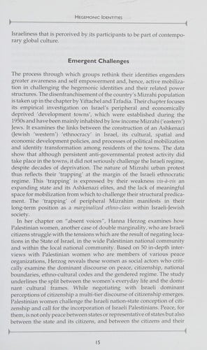 ISRAELIS IN CONFLICT: HEGEMONIES, IDENTITIES AND CHALLENGES; ED. BY ADRIANA KEMP