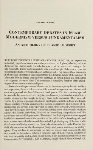 Modernist and fundamentalist debates in Islam