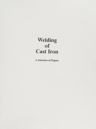 Welding of cast iron