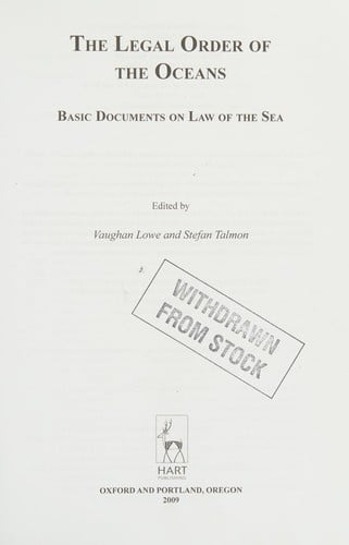 The legal order of the oceans