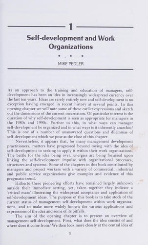 Applying self-developmentin organizations