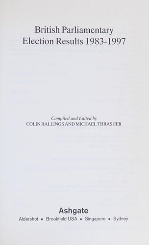 British parliamentary election results, 1983-98