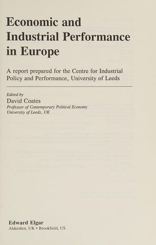 Economic and industrial performance in Europe