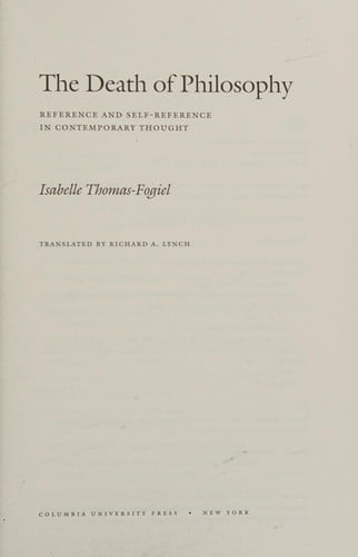 The death of philosophy