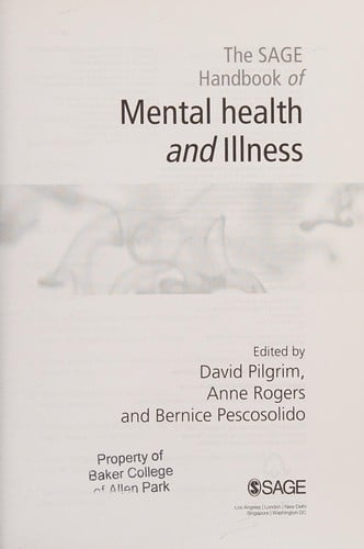 The SAGE handbook of mental health and illness