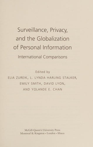 Surveillance, privacy, and the globalization of personal information