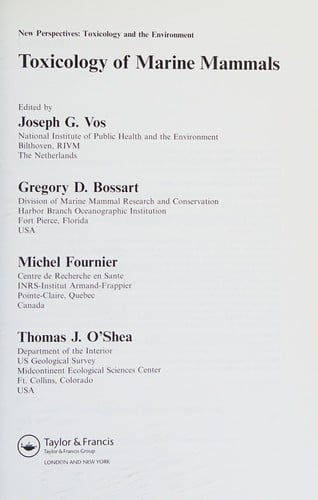 Toxicology of marine mammals