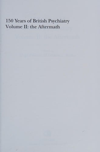 150 years of British psychiatry