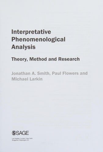 Interpretative phenomenological analysis