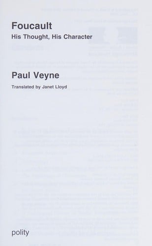 Foucault, his thought, his character