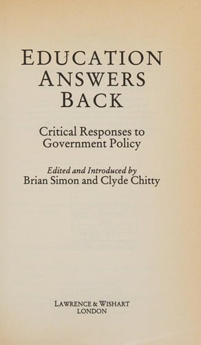 Education Answers Back