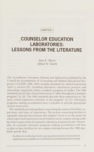 Developing and directing counselor education laboratories