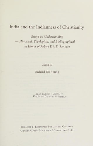 India and the Indianness of Christianity