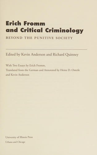 Erich Fromm and critical criminology