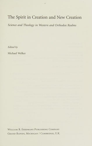 The Spirit in creation and new creation