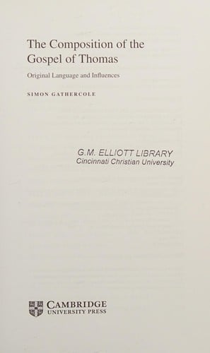 The composition of the Gospel of Thomas