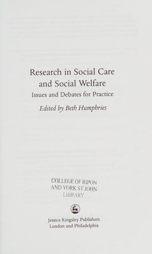 Research in social care and social welfare