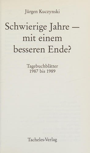 Schwierige Jahre--mit einem besseren Ende?