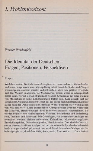 Die Identität der Deutschen