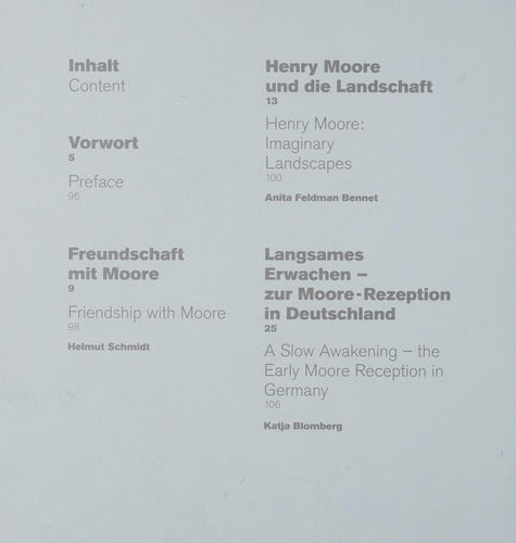 Henry Moore und die Landschaft. Ausstellung, Haus am Waldsee, Berlin, 22. Juni - 21. Oktober 2007