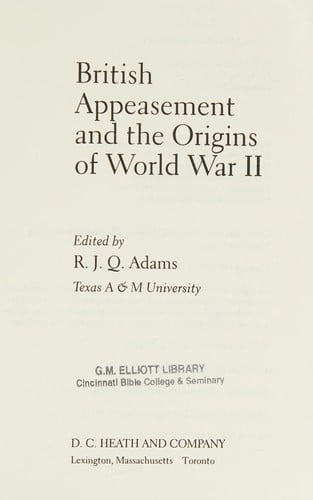 British appeasement and the origins of World War II