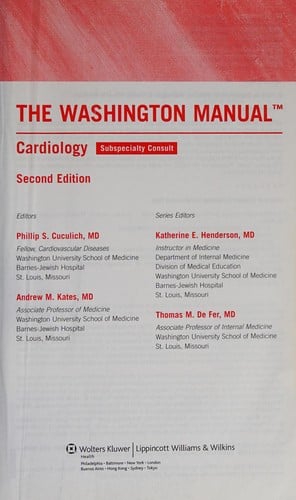 The Washington manual cardiology subspecialty consult