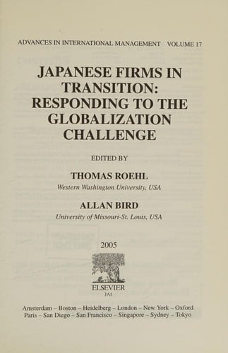 Japanese firms in transition