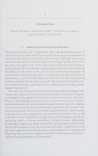 Global anti-terrorism law and policy
