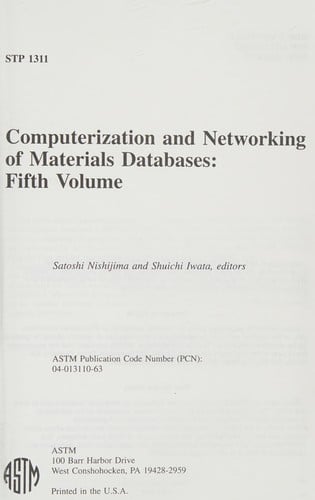 Computerization and networking of materials databases