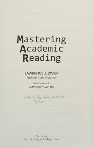 Mastering academic reading