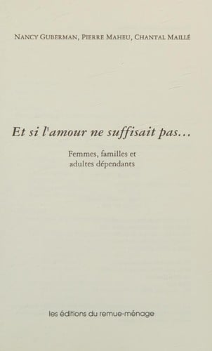 Et si l'amour ne suffisait pas.