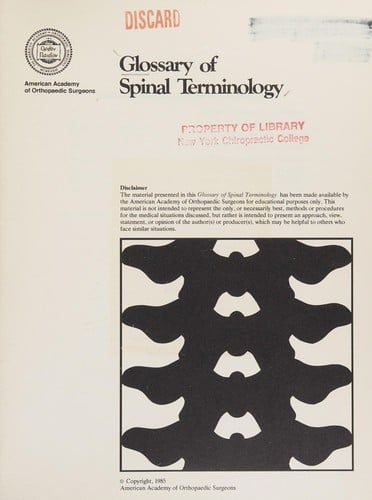 Glossary of spinal terminology