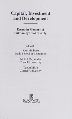 Capital, investment, and development