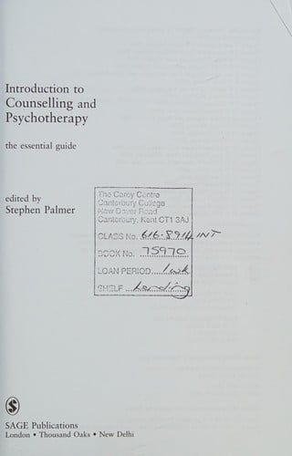 Introduction to counselling and psychotherapy