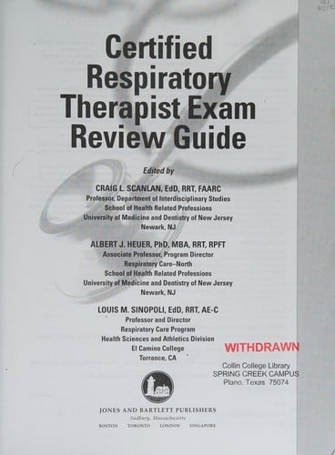 Certified respiratory therapist exam review guide