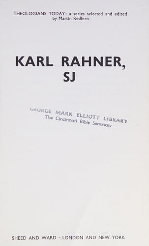 Karl Rahner, S.J