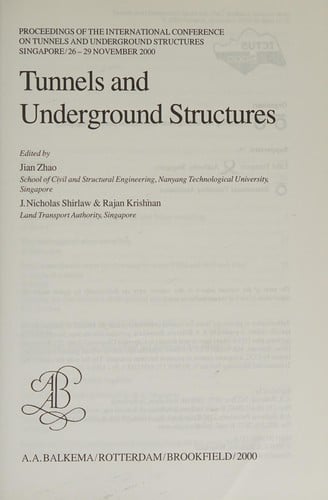 Tunnels and underground structures