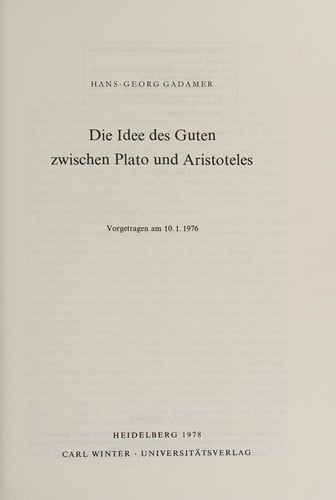 Die Idee des Guten zwischen Plato und Aristoteles