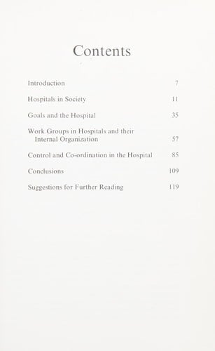 The hospital, an organizational analysis