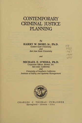 Contemporary criminal justice planning