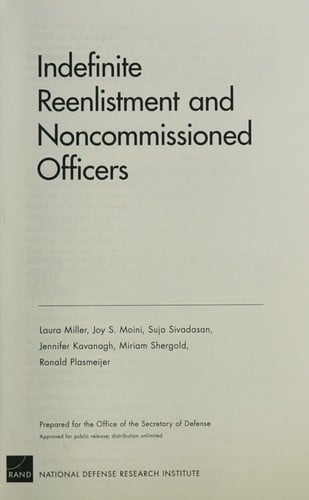 Indefinite reenlistment and noncommissioned officers