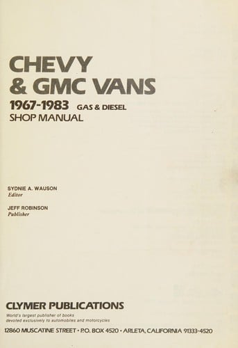 Chevy & GMC vans 1967-1983 gas & diesel shop manual