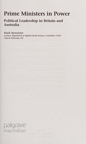 Prime ministers in power