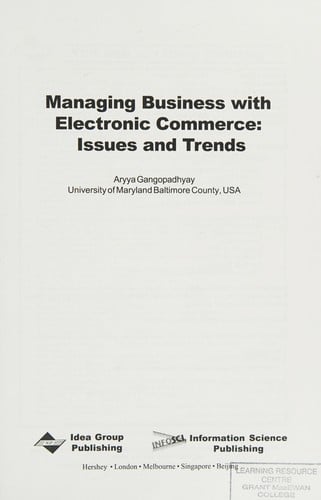 Managing business with electronic commerce